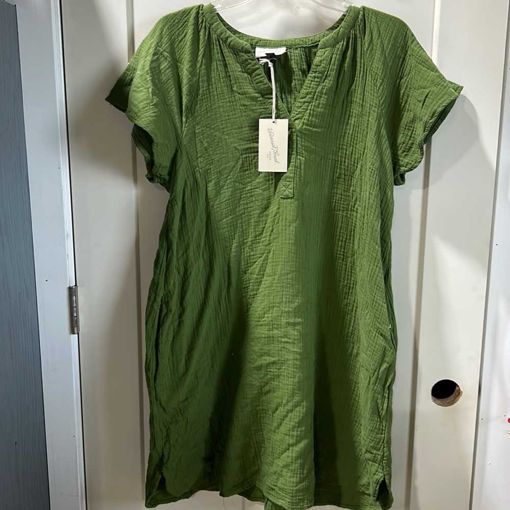 Olive green t-shirt dress